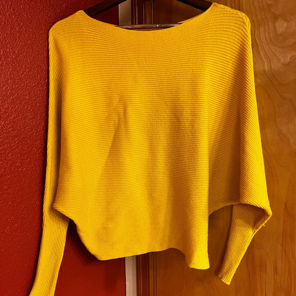 Philosophy yellow rib knit sweater size xs